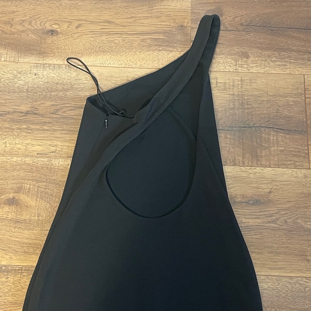 Alice + Olivia Women's Black One-Shoulder Cutout Cocktail Dress Size 0 $250 - Picture 7 of 10